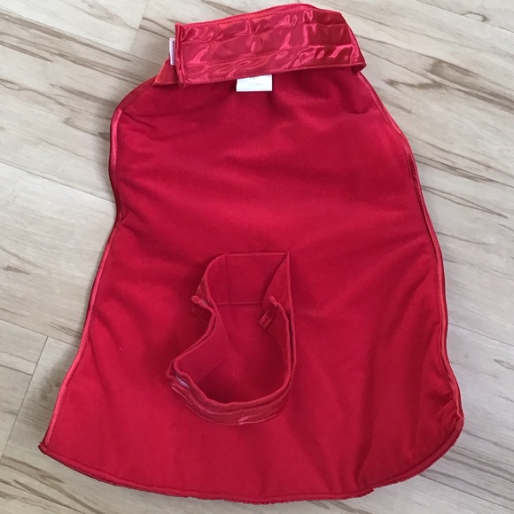Red Satin Flannel Dog Cape Hero Halloween Santa Holiday Pet Parade Costume - Picture 1 of 12